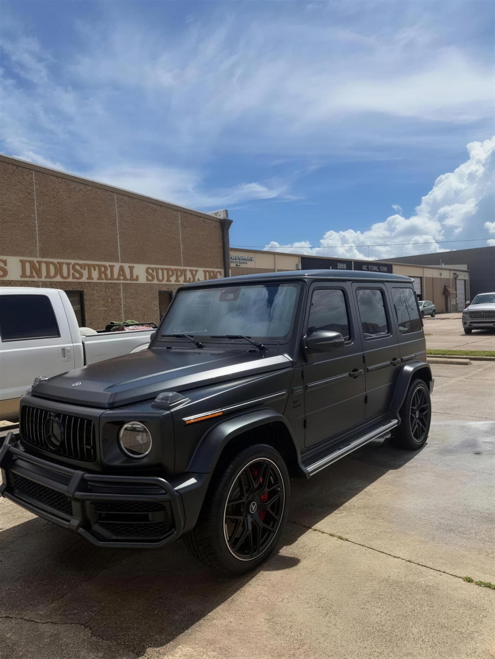 Matte black Mercedes-AMG G-Wagon with a protected finish after ceramic coating by MJ's Mobile Detailing